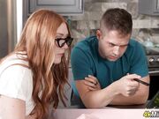 Chubby geek redhead stepsis helping us