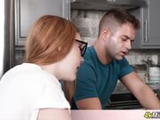 Chubby geek redhead stepsis helping us