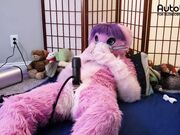 Pink Furry Vicky Tart goes WILD on VacuGlide