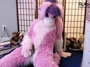 Pink furry Vicky Tart CANNOT GET ENOUGH of VacuGlide.