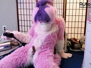 Pink furry Vicky Tart CANNOT GET ENOUGH of VacuGlide.