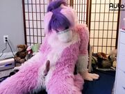 Pink furry Vicky Tart CANNOT GET ENOUGH of VacuGlide.