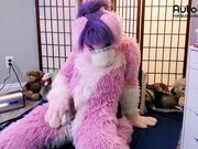 Pink furry Vicky Tart CANNOT GET ENOUGH of VacuGlide.