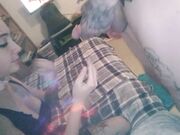 Daddy Facefucks His Slutty Tattooed Teen Babe Hard