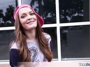 Cute rollerblade chick Monica is fucked