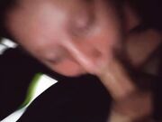 Cuck's Girl Gags on Tow Truck Driver's Cock