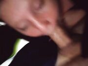 Cuck's Girl Gags on Tow Truck Driver's Cock