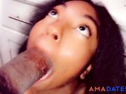 Small Ebony Gets Throat-Fucked by BBC for Slow Dinner