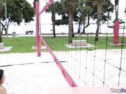 When the volleyball match goes nasty