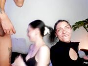 Horny Besties on Their Knees to Worship Hard Dicks