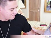 Petite stepsister Megan is a sex addict