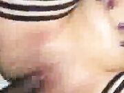 Mature amateur wife homemade threesome with cum