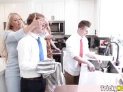 BBW stepmoms having a taboo threesome