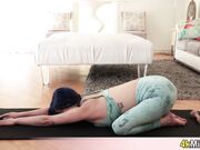 Stepmom helps with a special yoga lesson