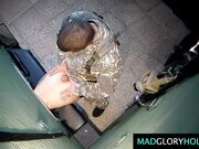 Sexy Brunette Changing BF in Glory Hole