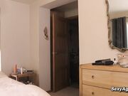 Stunning granny in lingerie masturbates