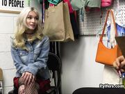 Petite thief fucked by the office cabinet