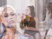 Swapping video game for pussy and ass in threesome