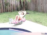 Cute and skinny teen gets fucked outdoor