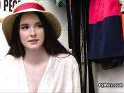 Busty bikini babe fucked for stealing a dildo