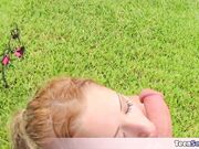 Extra petite Goldie having a garden fuck