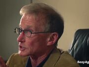 Old employer fucks blonde babe