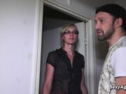 Big cock janitor fucks busty MILF