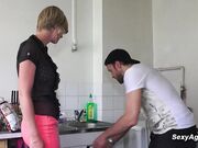 Big cock janitor fucks busty MILF