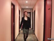 Redhead French mature Katy Morlait fucked at work