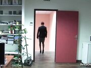 Redhead French mature Katy Morlait fucked at work