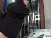 Redhead French mature Katy Morlait fucked at work