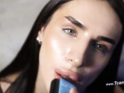 Goddess Latina Trap Loves Sucking Her Dildo Toy