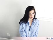 Cute teen trying to masturbate but caught by stepdad