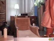 Ebony slut fucked by the invisible cock