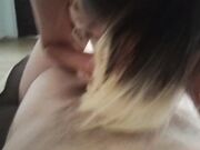 Small-Titted Celebrity Sucks a Big Cock