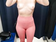 Big-Ass Babe in Workout Leggings at the Fitting Room