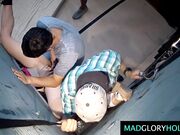 Horny Busty MILF Lets Fly her Tits