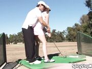 Special golfing lesson with my stepma