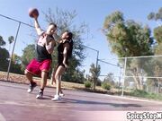 Sexy golddigger like to play basketball