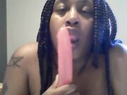 BBW Solo Female Plays with Dildo - Nasty Deep Throat