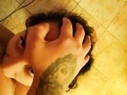 On my knees, eating out my Latina teen lesbian girlfriend