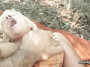 Big cock voyeur fucks hairy granny