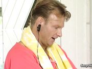 Busty redhead mature lady Marta M fuck in the gym