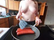 Big-Titted Housekeeper Handles 3 Sausages in BDSM Parody Video