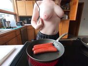 Big-Titted Housekeeper Handles 3 Sausages in BDSM Parody Video
