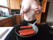Big-Titted Housekeeper Handles 3 Sausages in BDSM Parody Video