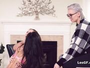 Anal exploration with hot milf in threesome