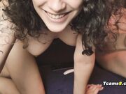 Shemale small cock is licked by a Latina tranny