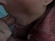 Big-Ass Amateur's Blowjob in Pink Hoodie