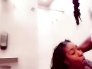 Truck Stop Blowjob - She Takes My Big Cock in the Bathroom